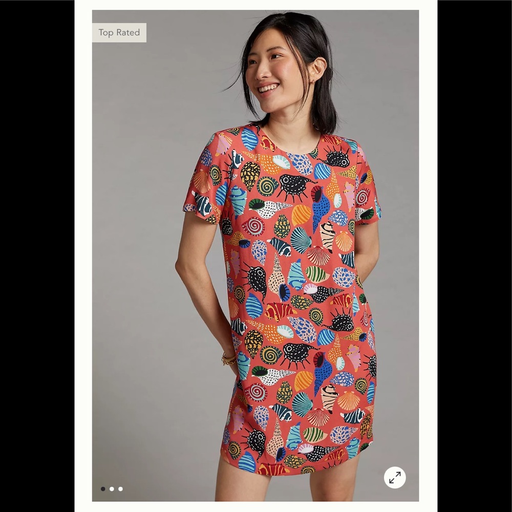 Corey Lynn Calter Coral Multicolor Printed Shift Dress
